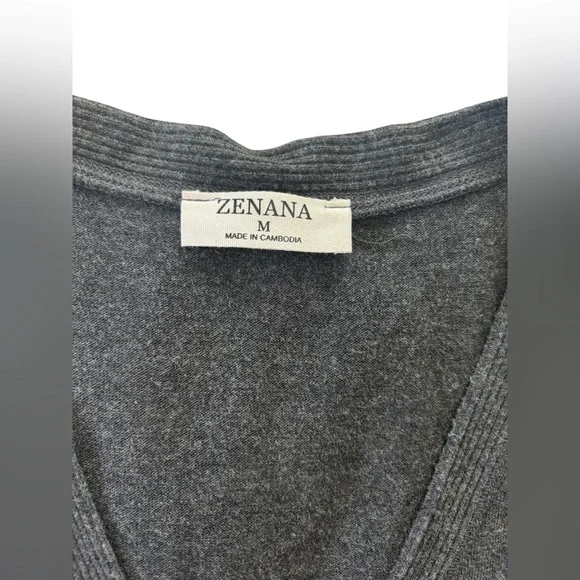 Zenana Charcoal Snappy Button-Up Cardigan - Picture 5 of 5